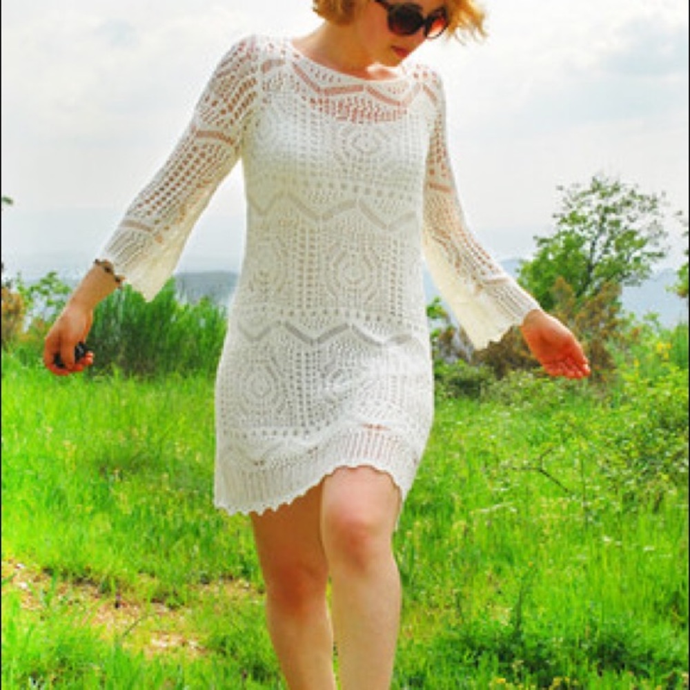 H&m white crochet dress sales